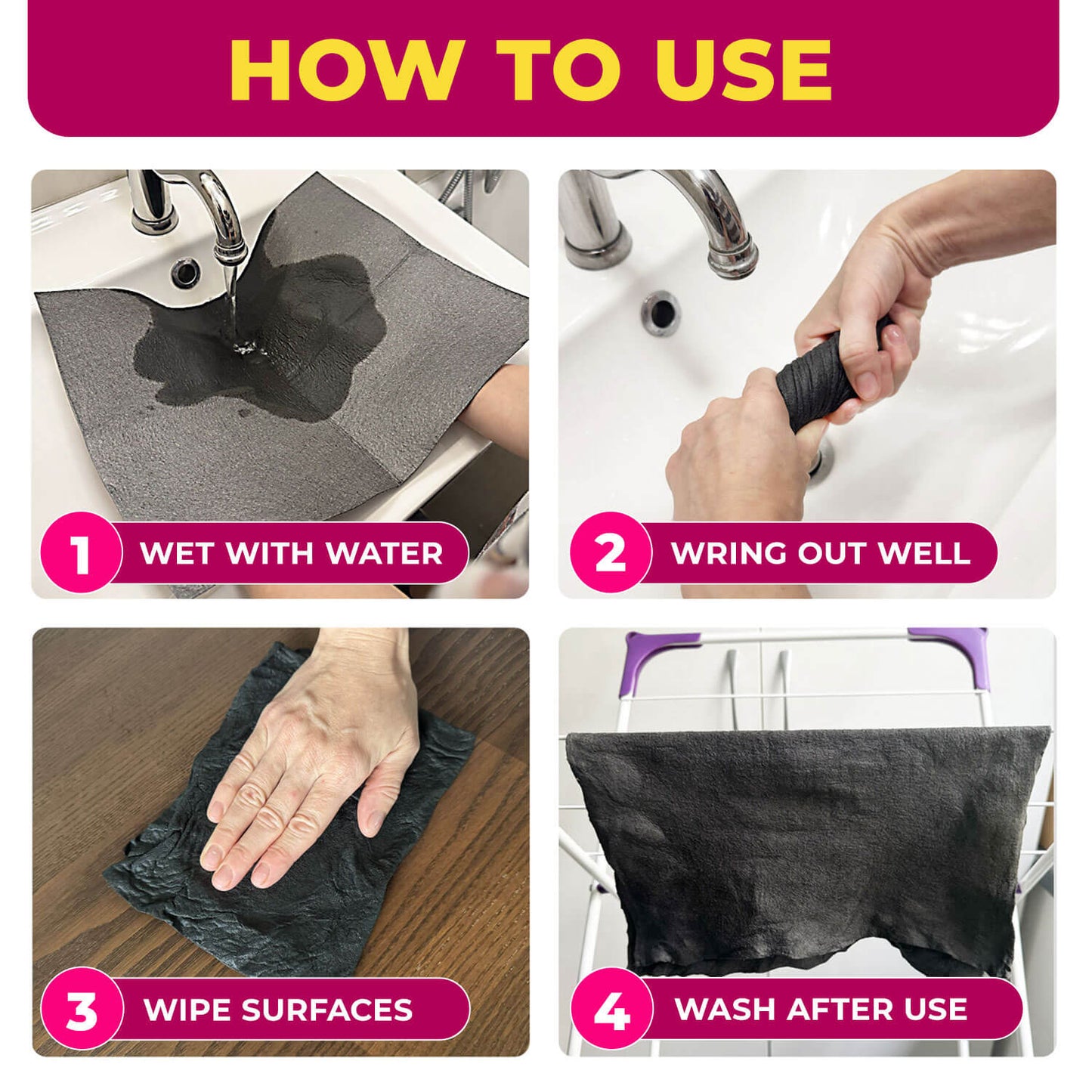 Magic Microfiber Cleaning Cloth (5-Pack)