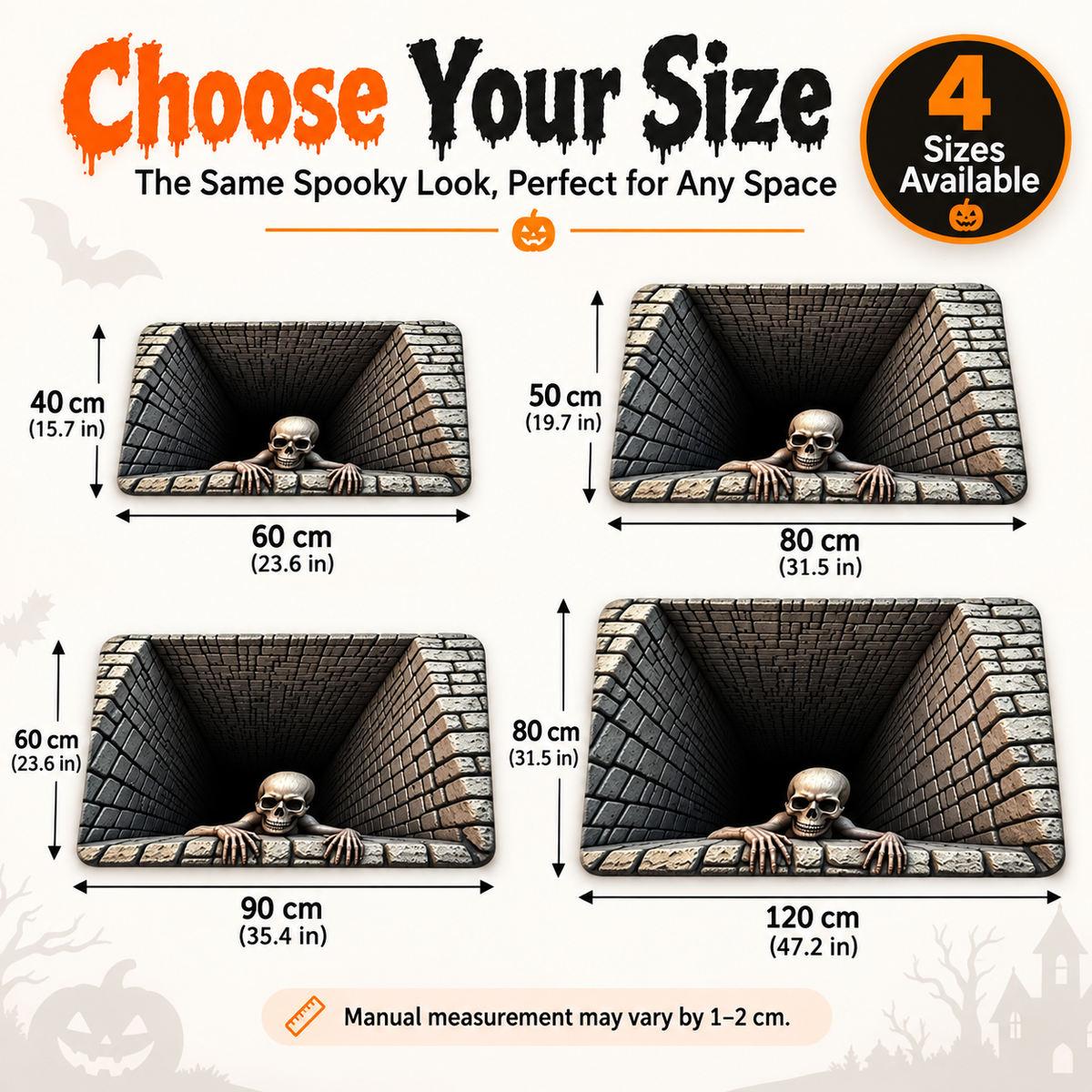 🔥Hot sales🔥Halloween Front Door Mat – Festive 3D Visual Skull