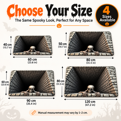🔥Hot sales🔥Halloween Front Door Mat – Festive 3D Visual Skull