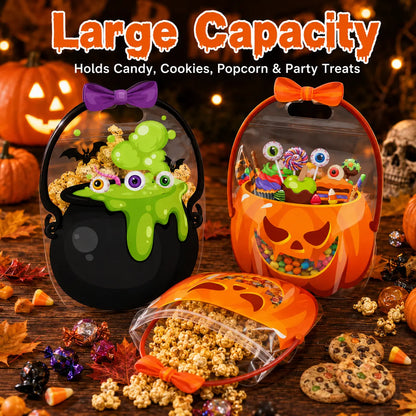 Halloween Plastic Goodie Bags, Trick or Treat Candy Bags 🎃（fb）