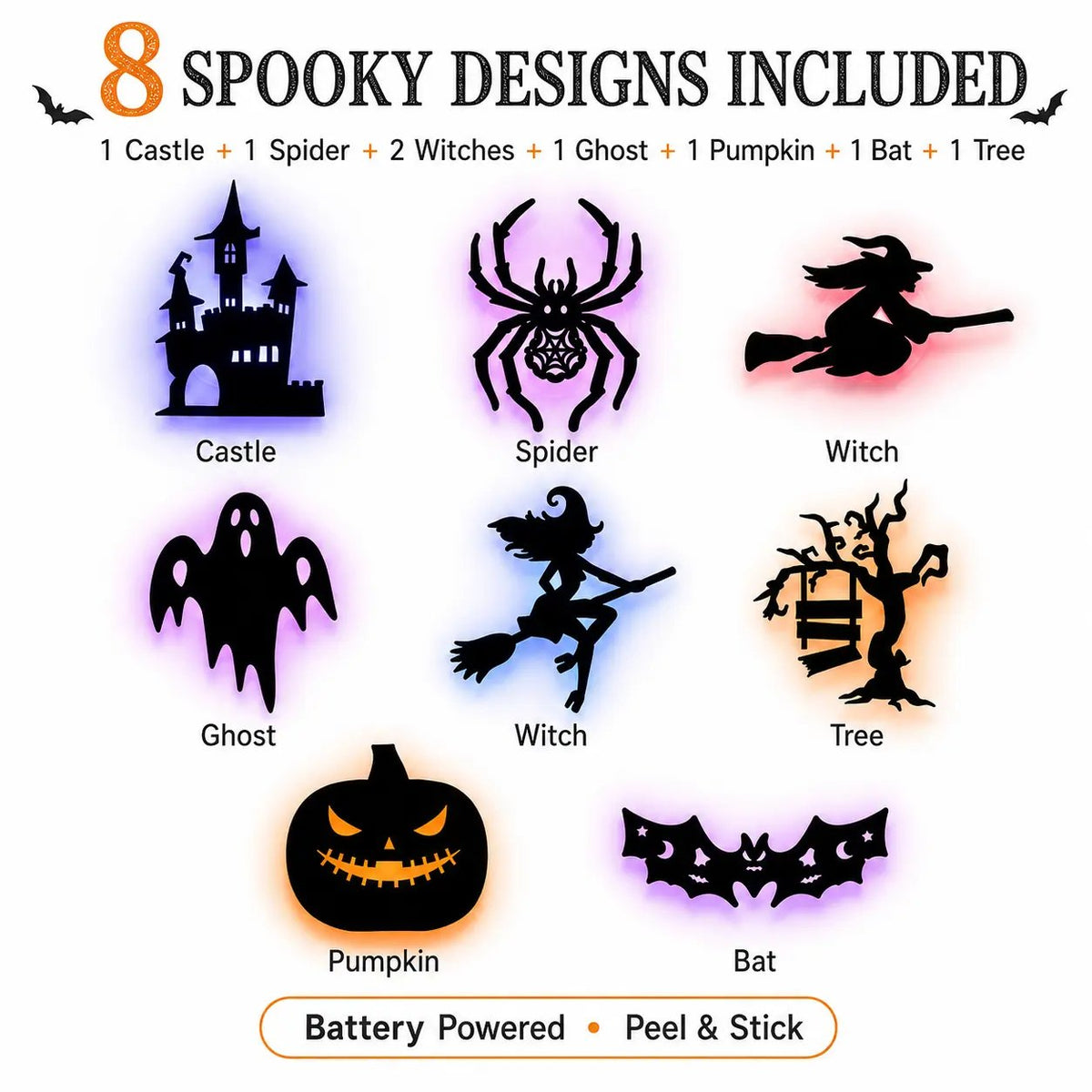 🎃 Halloween LED Silhouette Wall Light Stickers 🎃