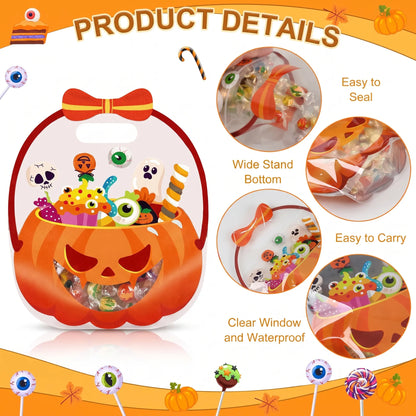 Halloween Plastic Goodie Bags, Trick or Treat Candy Bags 🎃（fb）