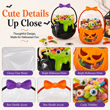 Halloween Plastic Goodie Bags, Trick or Treat Candy Bags 🎃（fb）