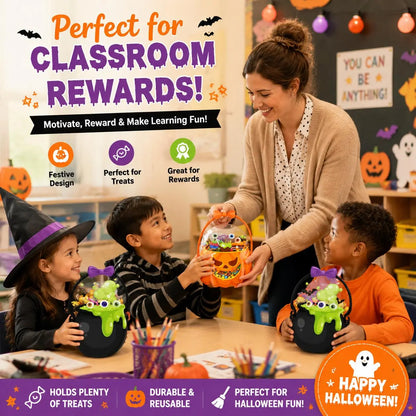 Halloween Plastic Goodie Bags, Trick or Treat Candy Bags 🎃（fb）
